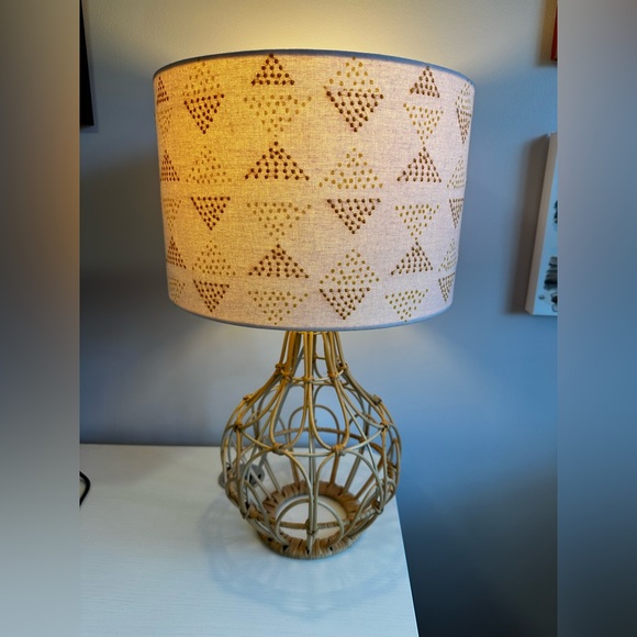 Opalhouse Accents Opalhouse Rattan Table Lamp Pink Shade Poshmark